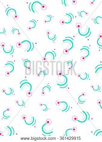 Abstract White Background With Stylized Green Flowers.