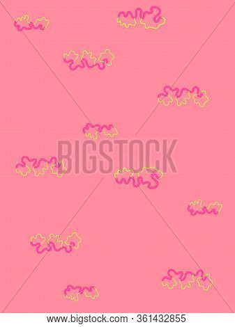 Abstract Bright Background With Pink Wavy Elements.