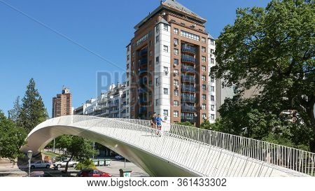 Cordoba Argentina January 4, Tejas A Pedestrian Bridge That Connects The City To The Campus Of The N