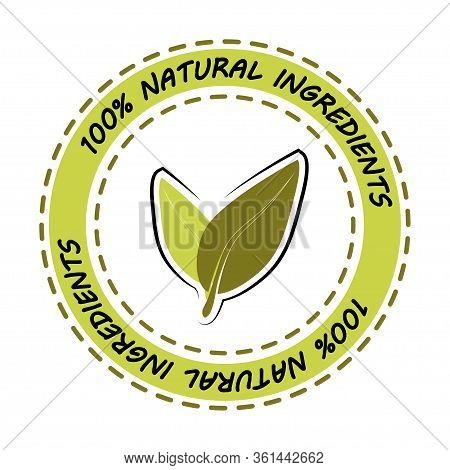 Natural Ingredient Food Label. Fresh Eco, Vegetarian, Organic Products And Eco Foods Icons. Veganism