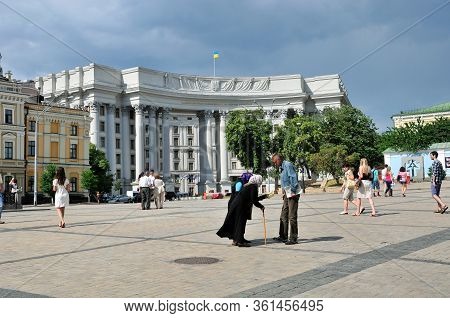 Kiev, Ukraine - June 11, 2011.mikhailovskaya Square - A Square In The Shevchenkivskyi District. In T