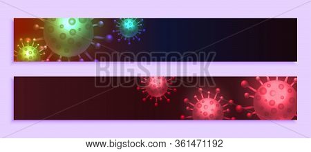 Coronavirus Wide Banners With Text Space Design