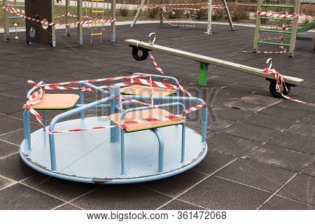 Closed Playground Due To Coronavirus Covid-19 In 2020