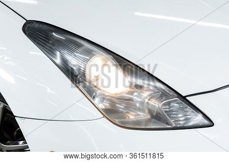Novosibirsk/ Russia - April 11, 2020: Toyota Celica, Close Up Of The Car Detailing: Beauty Clean Hea