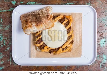 Ciabatta Baguette Sandwiches With Beef, Egg  And Vegetales.