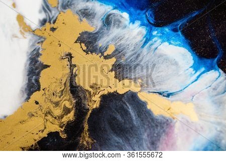 Part of original epoxy resin art close up lacing