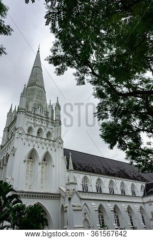 St Andrew\'s Cathedral Near Raffles City, Singapore, March 2, 2020