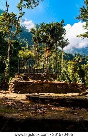 The Sunlight Shows Us Four Terraces Of The Ancient Ones Of The Entrance To The Lost City (indigenous