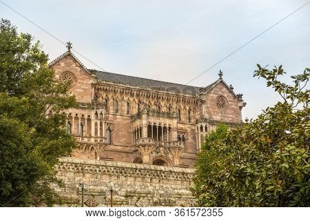 Palace Of Sobrellano And Church From Comillas, Santander, Spain