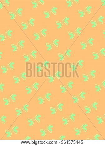 Abstract Orange Background With Green Decorative Bows