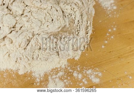 close up active fermentation of bread starter. 