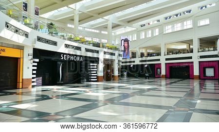 Warsaw, Poland. 16 April 2020. Empty Arkadia Westfield Shopping Center. The City Empties Of Tourists