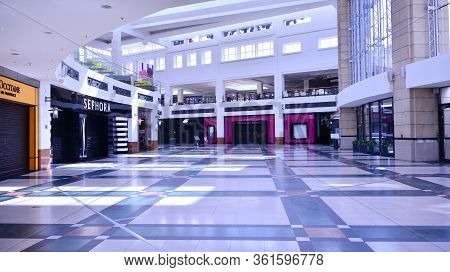 Warsaw, Poland. 16 April 2020. Empty Arkadia Westfield Shopping Center. The City Empties Of Tourists