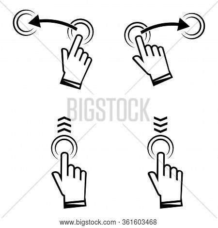 Swipe Up. Hand Swipe. Set Of Symbols For Social Media. Set Of Sign For Stories Design Blogger, Scrol