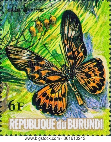 Saint Petersburg, Russia - March 15, 2020: Postage Stamp Issued In The Burundi With The Image Of The