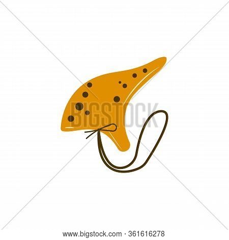Ocarina Color Illustration Icon On White Background