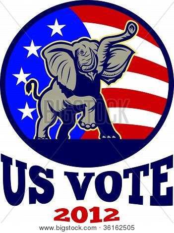 Flaga Usa maskotka Republikańskiej słoń