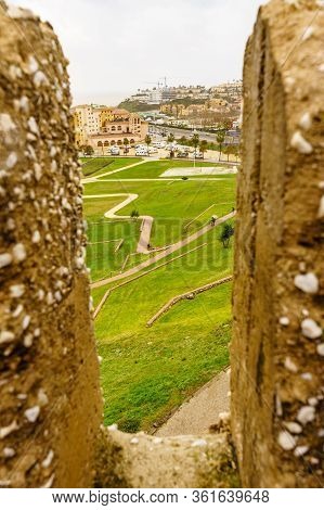 Fuengirola, Malaga, Spain - January 25, 2020: Fuengirola City, Viev From Sohail Castle, Tourist Attr