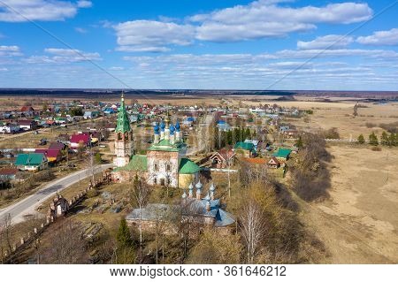 Church Of The Nativity Of The Blessed Virgin Mary In The Village Of Goritsy, Ivanovo Region, Russia.
