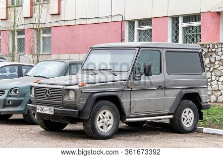 Ufa, Russia - April 19, 2012: German Offroad Car Mercedes-benz 230ge (w463) In The City Street.