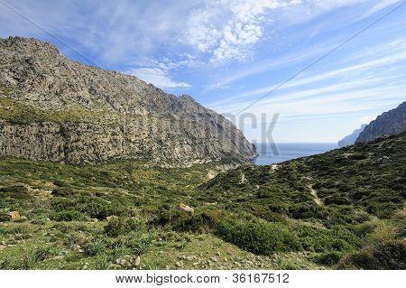 Boquer Vadisi ve Körfez Cala Boquer, Majorca, İspanya