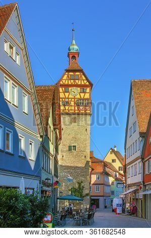 Josenturm Clock Tower In Schwabisch Hall, Germany