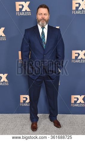 LOS ANGELES - JAN 09:  Nick Offerman {Object} arrives for âThe Way Backâ World Premiere on January 09, 2020 in Los Angeles, CA