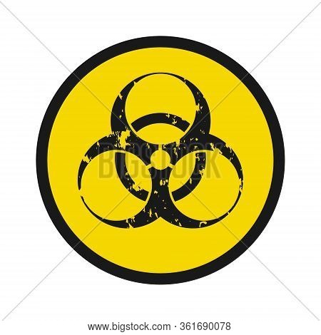 Biohazard Symbol Icon, In Grunge Style. Isolated Biohazard Symbol Illustration. Icon, Web Design Ico