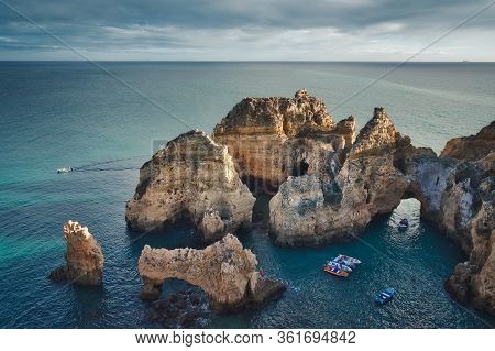 Photo Of The Rock Formations At The Algrave Coast