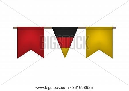 Germany Flag Garlands. Oktoberfest Design. Vector Illustration. Black Red Yellow