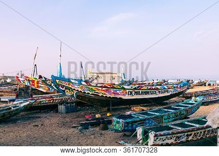 Kayar, Senegal - November 14, 2019: Traditional Fishing Village Of Kayar, Senegal. West Africa.