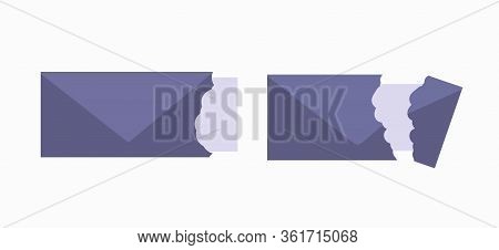 A Set Of Envelopes. Open Envelopes. Vector Illustration.