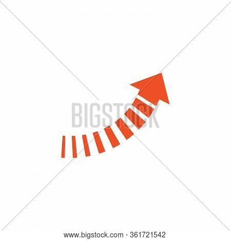 Dashed Arrow Indicates The Direction Up. Moving Upward. Stock Vector Illustration Isolated On White 