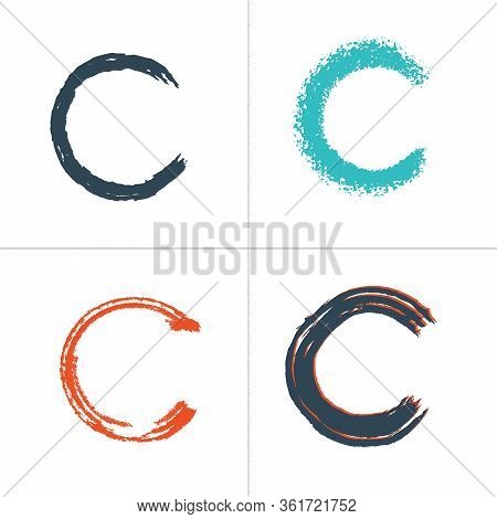 Letter C Grunge Logo Design. Stock Vector Illustration Isolated On White Background.
