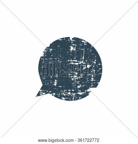 Grunge Speech Bubble Frame, Blog Icon. Concept For Blog Design, Chat, Forum, Social Network, Communi
