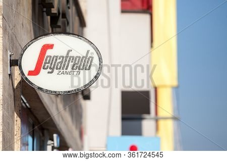 Prague, Czechia - November 2, 2019: Segafredo Zanetti Logo In Front Of One Of Their Retailer Cafes I