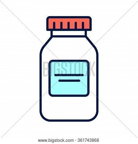 Pill Bottle Color Line Icon. Pharmaceutical Product. Pictogram For Web Page, Mobile App, Promo.edita