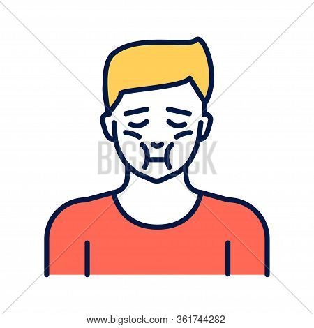 Face Swelling Line Color Icon. Allergy Symptom. Pictogram For Web Page, Mobile App, Promo. Ui Ux Gui
