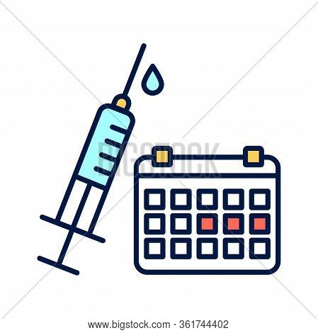 Vaccination Color Line Icon. Course Treatment. Pictogram For Web Page, Mobile App, Promo.editable St