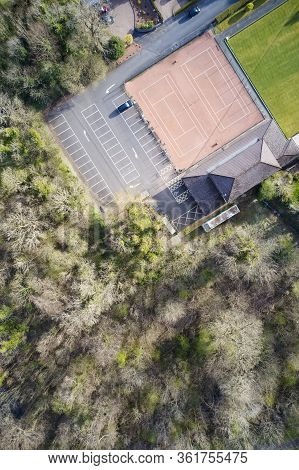Brookfield Countryside Rural Village Aerial View From Above In Renfrewshire Scotland