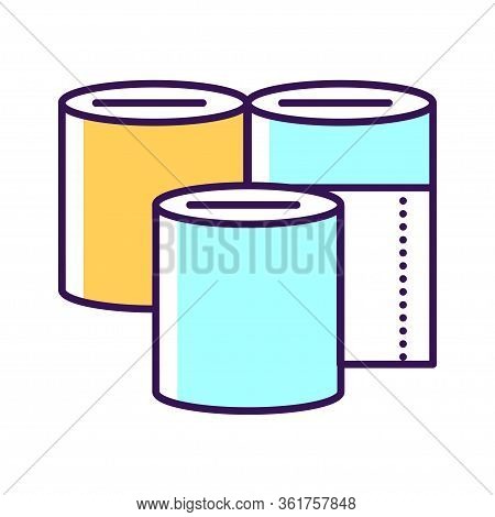 Toilet Paper Rolls Color Line Icon. Daily Hygiene Product.