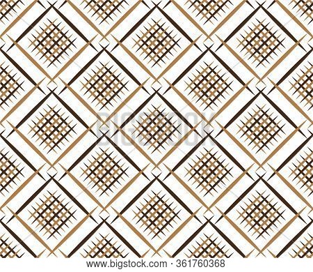 Diagonal Lines Gride Seamless Texture, Vector Fabric Pattern Background