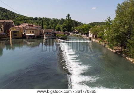 Italy, Valeggio Sul Mincio - May 20 2018: The View Of Borghetto Valeggio Sul Mincio On May 20 2018 I