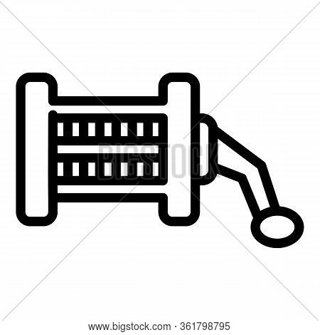 Spinning Fish Reel Icon. Outline Spinning Fish Reel Vector Icon For Web Design Isolated On White Bac