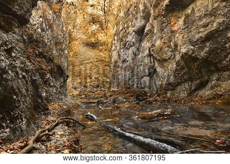 View Of Susara Gorges In Fall Season, Caransebes, Romania