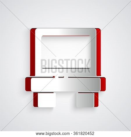 Paper Cut Fuse Of Electrical Protection Component Icon Isolated On Grey Background. Melting Breaking