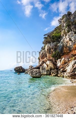 Cala Fuili Beach In The Golf Of Orosei, Sardinia, Italy