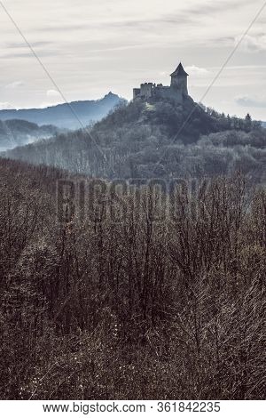 Somoska Castle Ruins, Slovak Republic. Travel Destination. Architectural Theme.