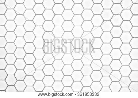 Honeycomb Pattern From Bees Like A Ceiling Or Wall With Shape Of Heptagon On A White Background, Lux