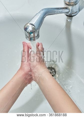 Wash Hands With Soap. Coronavirus Protect. Covid-2019 Prevention